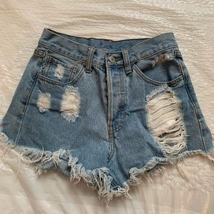 Pacsun High Waisted ripped jean shorts